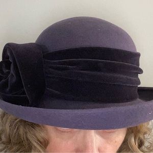 purple wool laura ashley hat